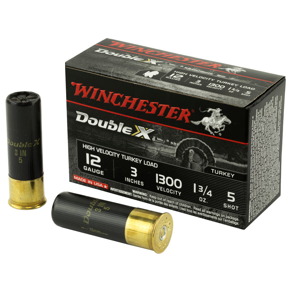 Winchester STH1235 Double X High Velocity Turkey 12 Gauge 3" 1-3/4oz 5 Shot 1300 fps 020892011212