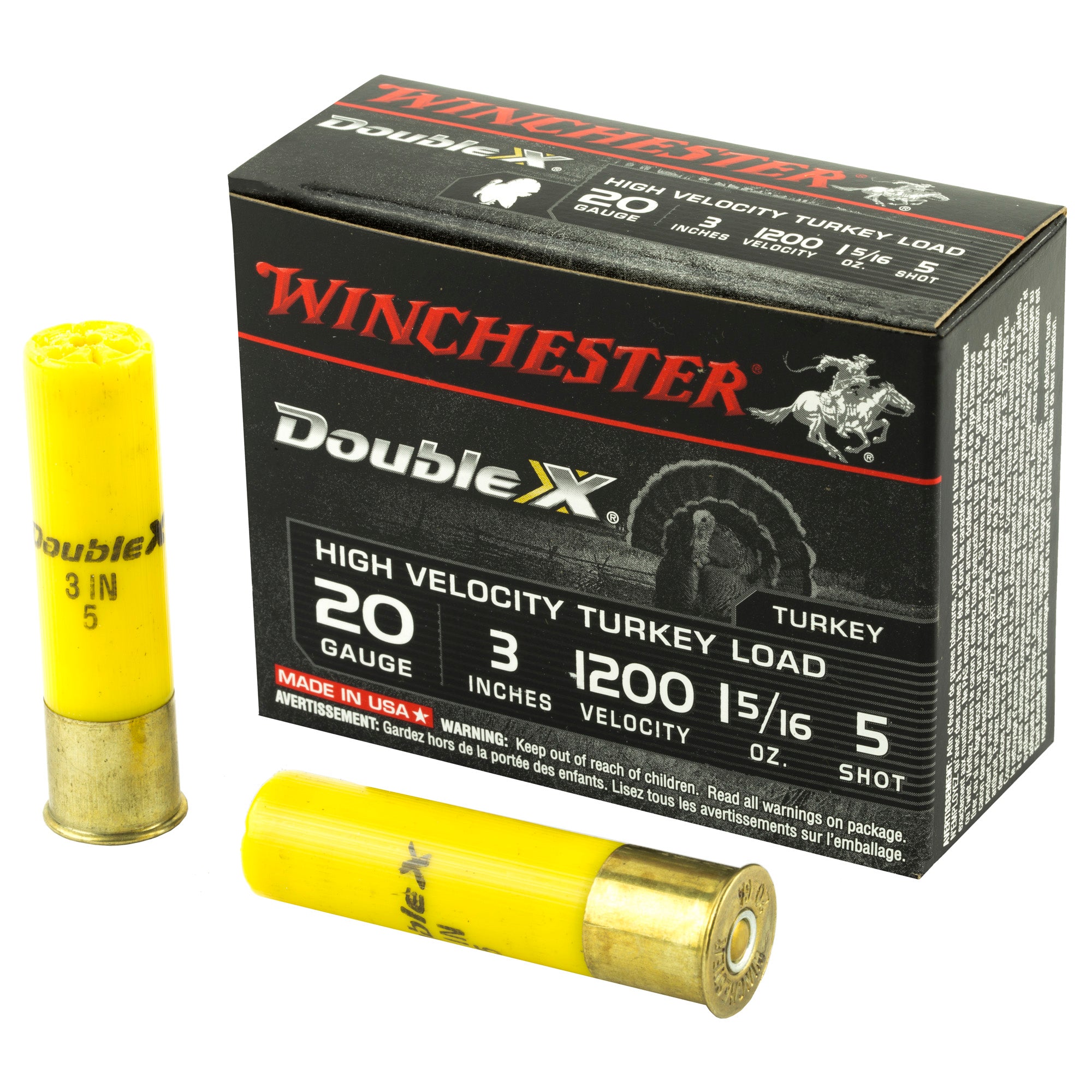 Winchester STH2035 Double X High Velocity Turkey 20 Gauge 3" 1-5/16oz 5 Shot 1200 fps 020892016927