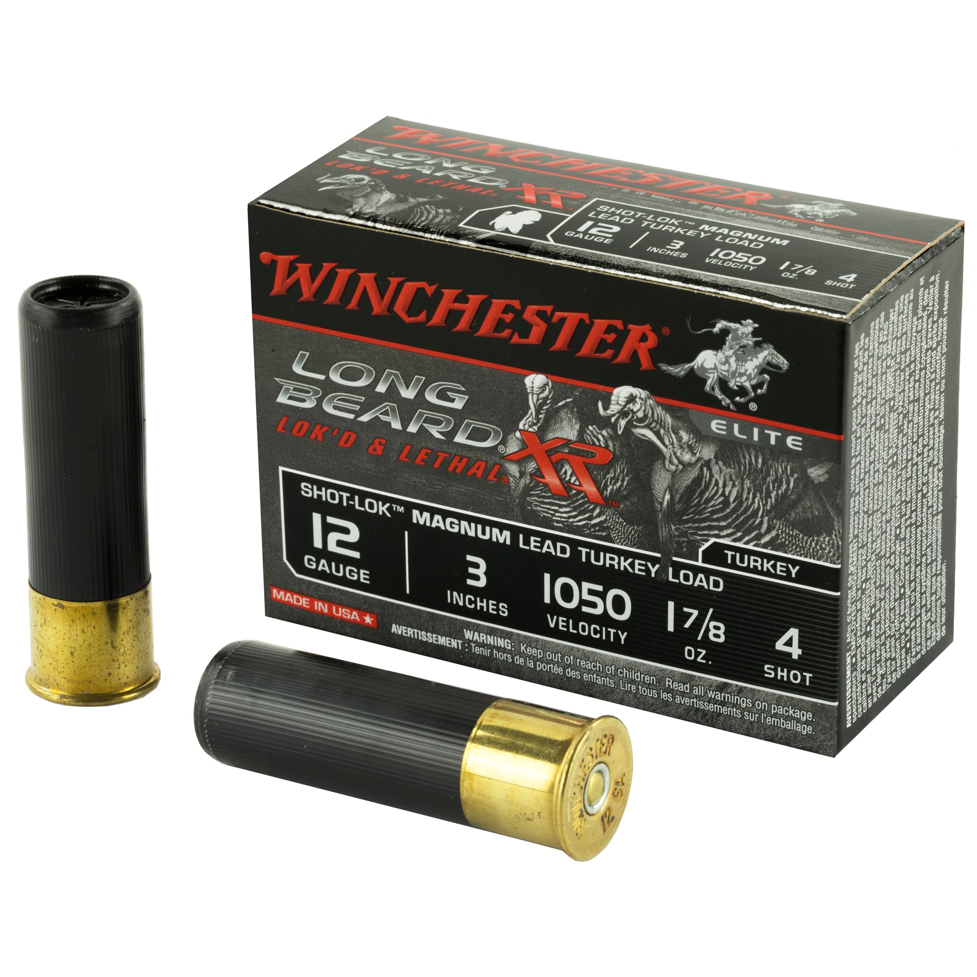 Winchester Long Beard XR Shot-Lok Magnum Turkey #4 12 Gauge 1-7/8 oz 3 in