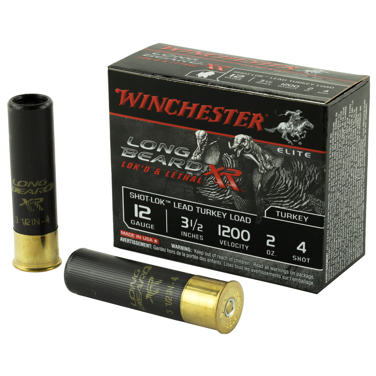 Winchester STLB12L4 Long Beard XR Shot-Lok 12 Gauge 3.5" 2oz 4 Shot 1200 fps 020892021280