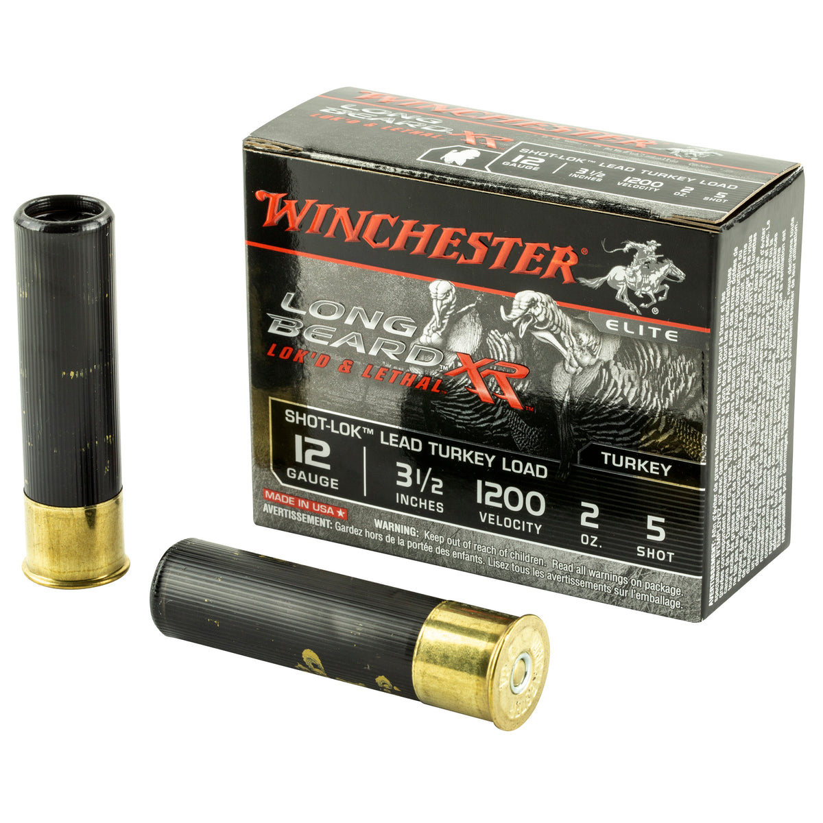 Winchester STLB12L5 Long Beard XR Shot-Lok 12 Gauge 3.5" 2oz 5 Shot 1200 fps 020892021303