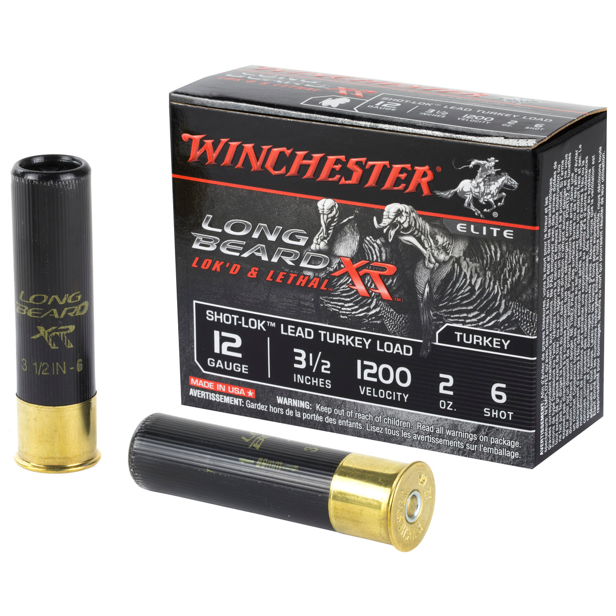 Winchester STLB12L6 Long Beard XR Shot-Lok 12 Gauge 3.5" 2oz 6 Shot 1200 fps 020892021327