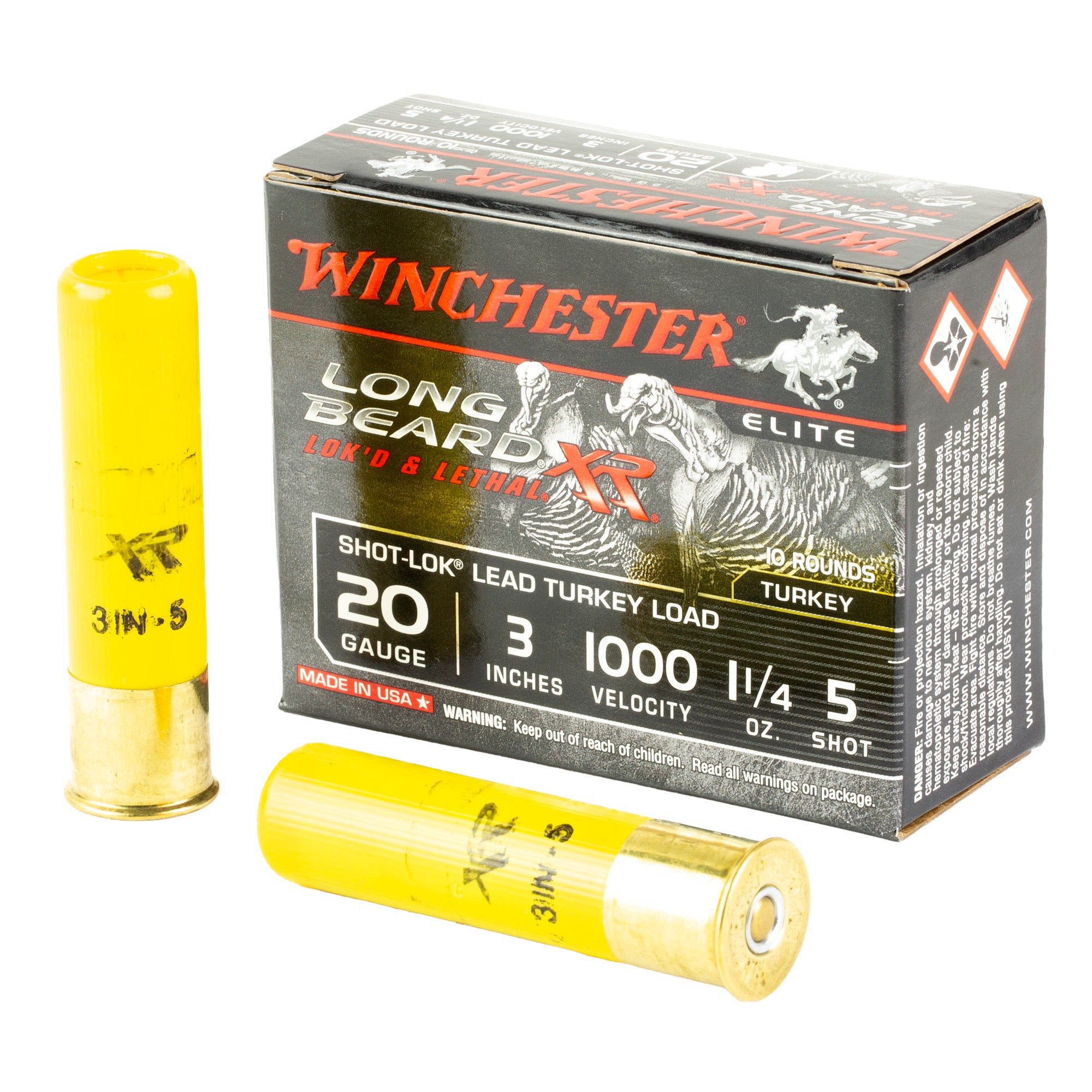 Winchester STLB2035 Long Beard XR Shot-Lok 20 Gauge 3" 1-1/4oz 5 Shot 1000 fps 020892023741