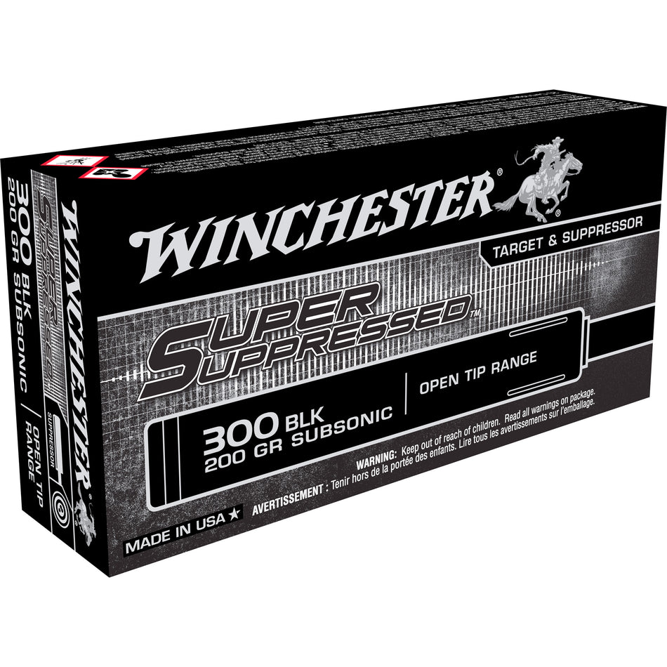 Winchester .300 AAC Blackout Super Suppressed 200 grain Open Tip Range ammunition