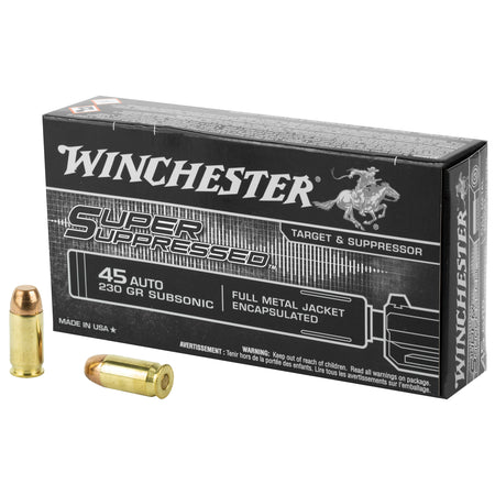 Winchester Super Suppressed Encapsulated Full Metal Jacket 230 Grain .45 ACP/Auto 850 fps 020892224469