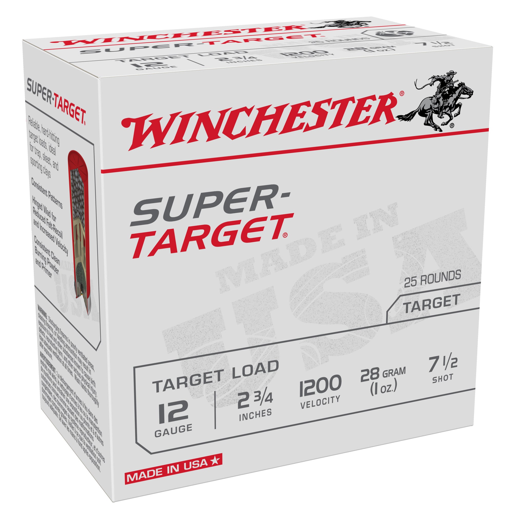 Winchester TRGT12007 Super-Target Light Target 12 Gauge 2.75" 1oz 7.5 Shot 1200 fps 020892025127