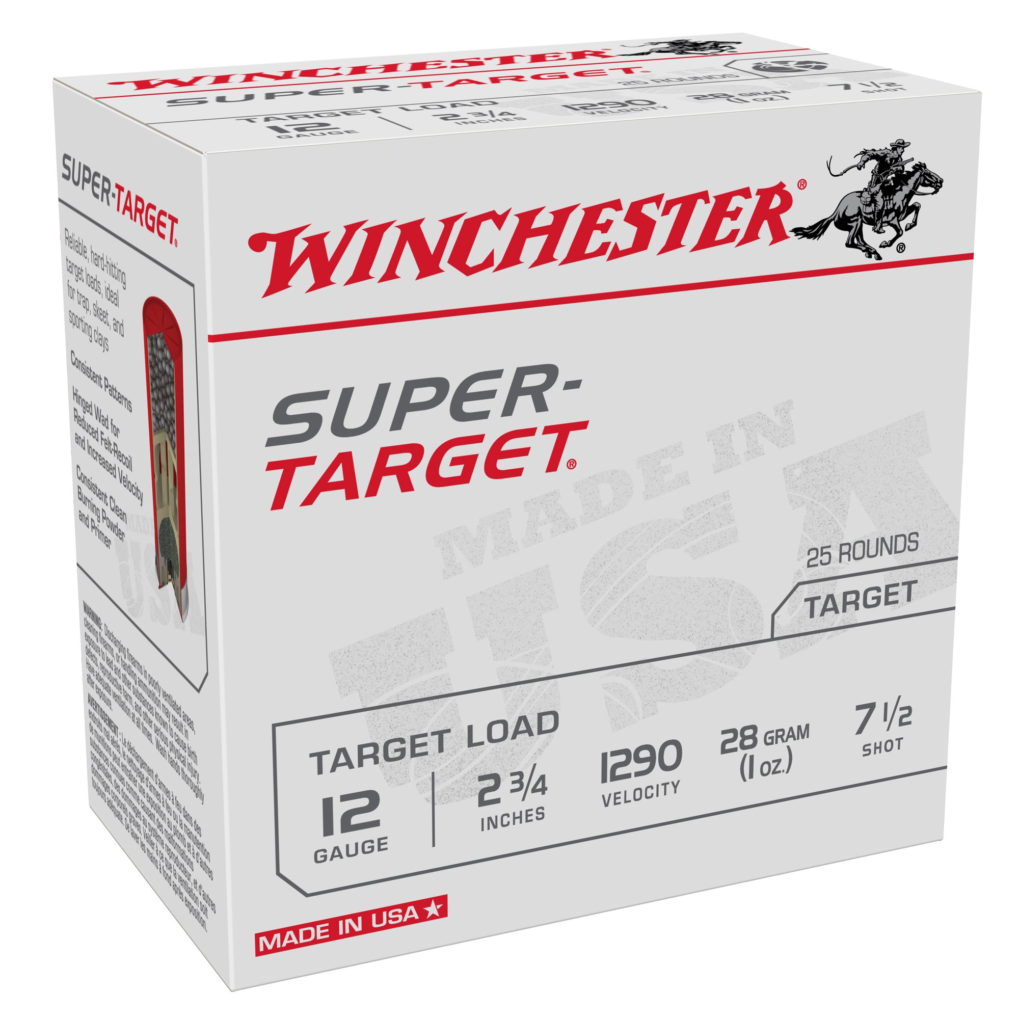Winchester TRGT12907 Super-Target Light Target 12 Gauge 2.75" 1oz 7.5 Shot 1290 fps 020892025189