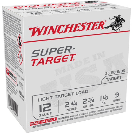 Winchester 12 Gauge Shotgun Ammo Super-Target Light Target 2.75 in 1-1/8 oz #9