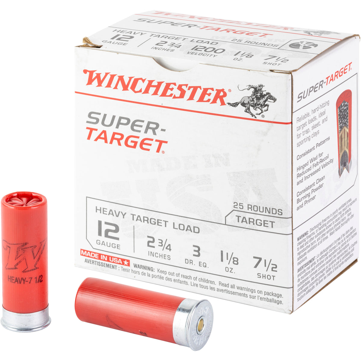 Winchester 12 Gauge Shotgun Ammo Super-Target Heavy Target 2.75 in 1-1/8 oz #7.5