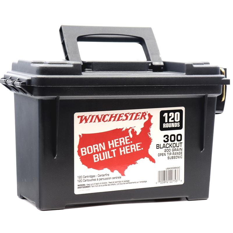 Winchester .300 AAC Blackout BORN HERE BUILT HERE Recreational Shooting 200 grain Full Metal Jacket Open Tip ammunition