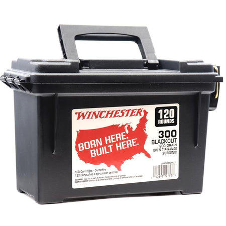 Winchester .300 AAC Blackout BORN HERE BUILT HERE Recreational Shooting 200 grain Full Metal Jacket Open Tip ammunition