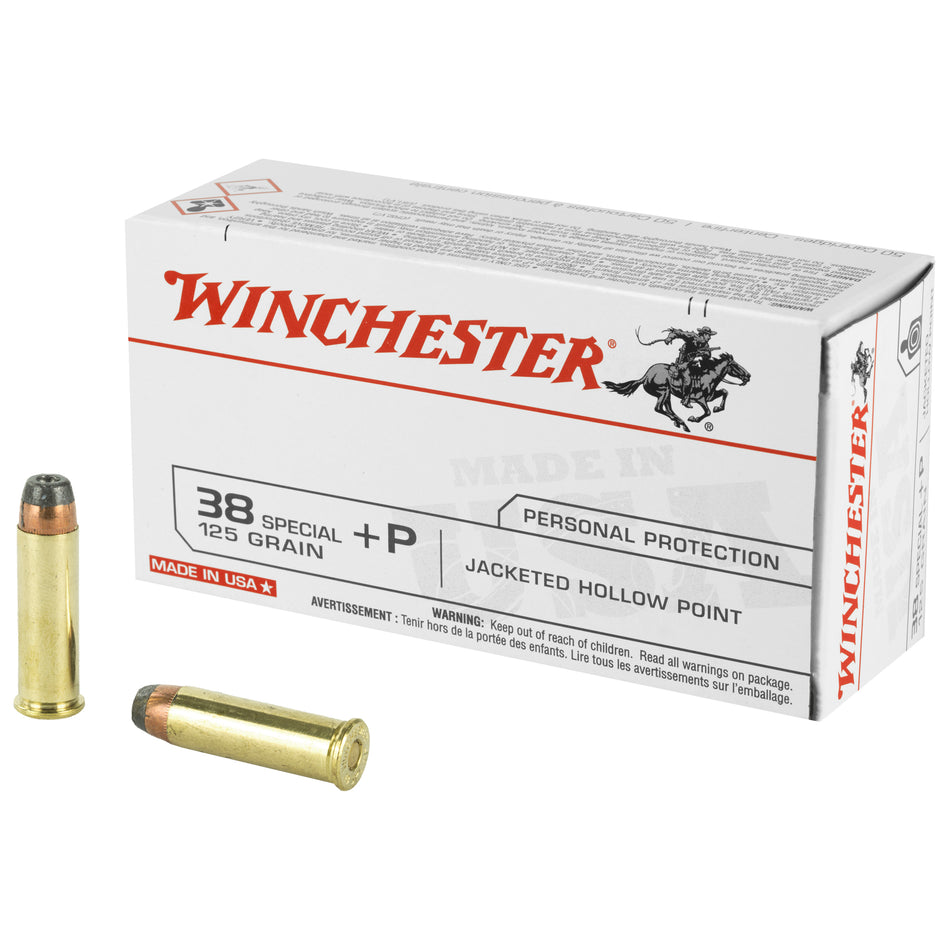 Winchester USA +P Jacketed Hollow Point 125 Grain .38 Special 945 fps 020892213173