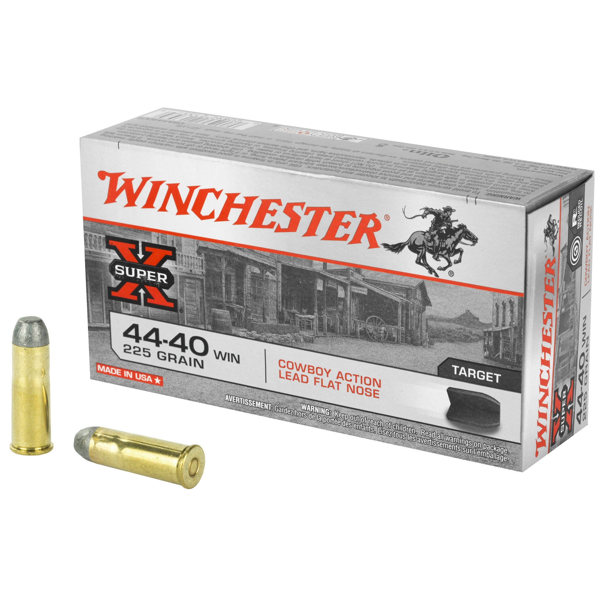 Winchester .44-40 Winchester USA Super X Cowboy Action 225 grain Lead Flat Nose ammunition