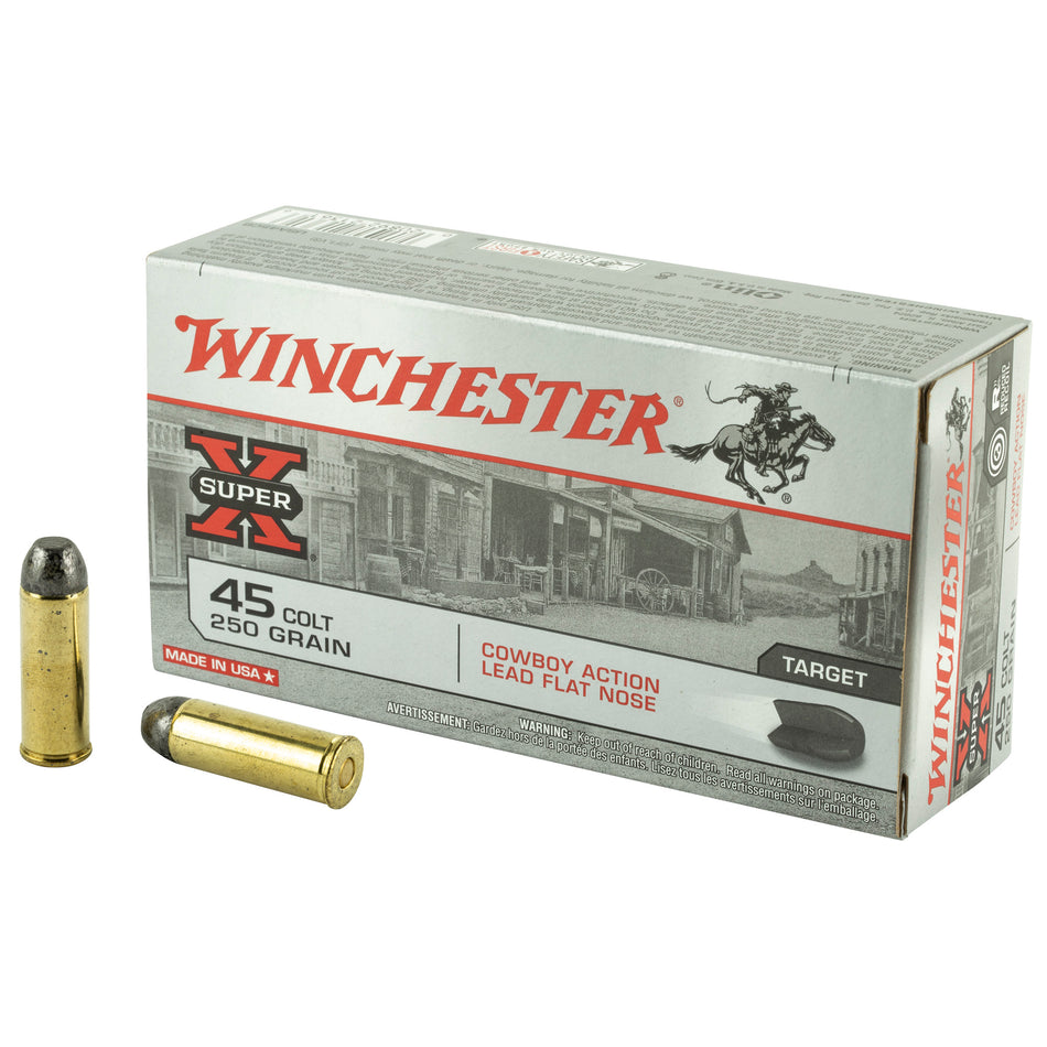 Winchester .45 Long Colt USA Super X Cowboy Action 250 grain Lead Flat Nose ammunition