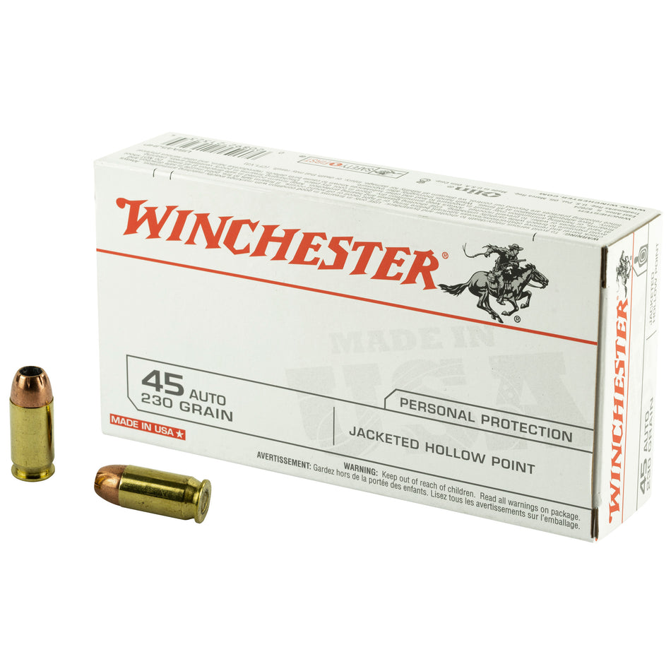 Winchester USA Jacketed Hollow Point 230 Grain .45 ACP/Auto 880 fps 020892213234