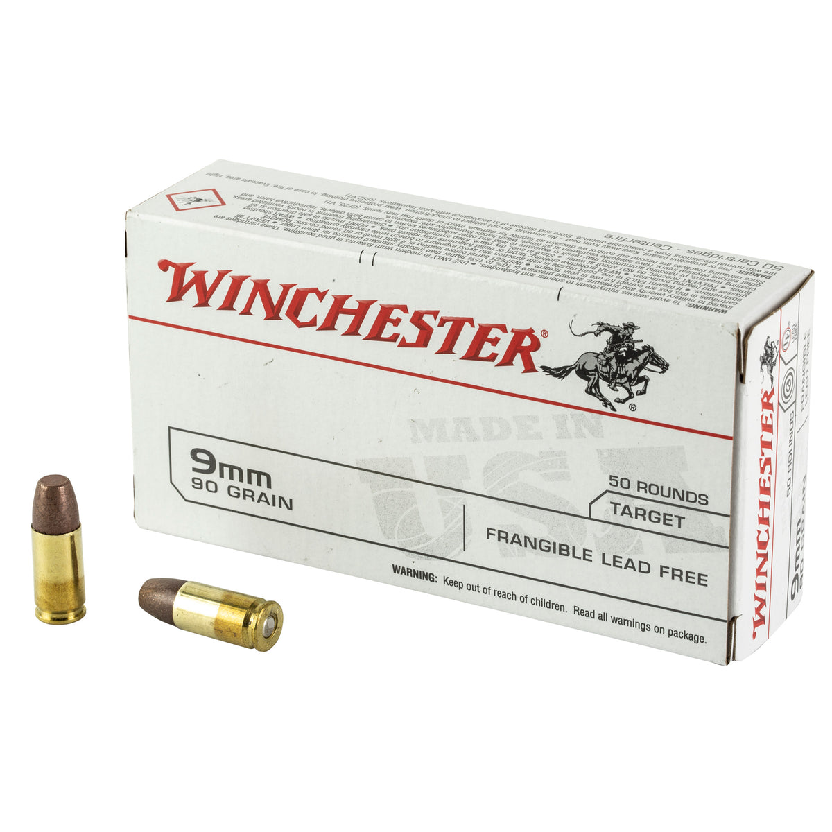 Winchester USA Lead Free Frangible 90 Grain 9mm Luger/Parabellum  020892230132
