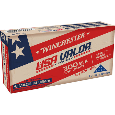 Winchester .300 AAC Blackout USA VALOR 200 grain Open Tip ammunition