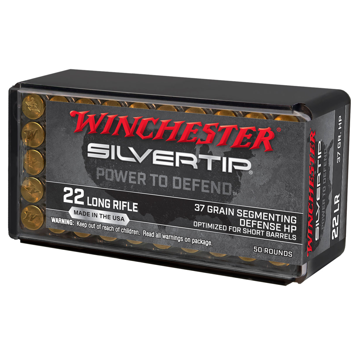 Winchester .22 Long Rifle Silvertip 37 grain Silvertip Hollow Point ammunition