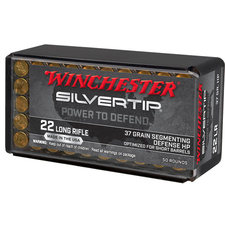 Winchester .22 Long Rifle Silvertip 37 grain Silvertip Hollow Point ammunition
