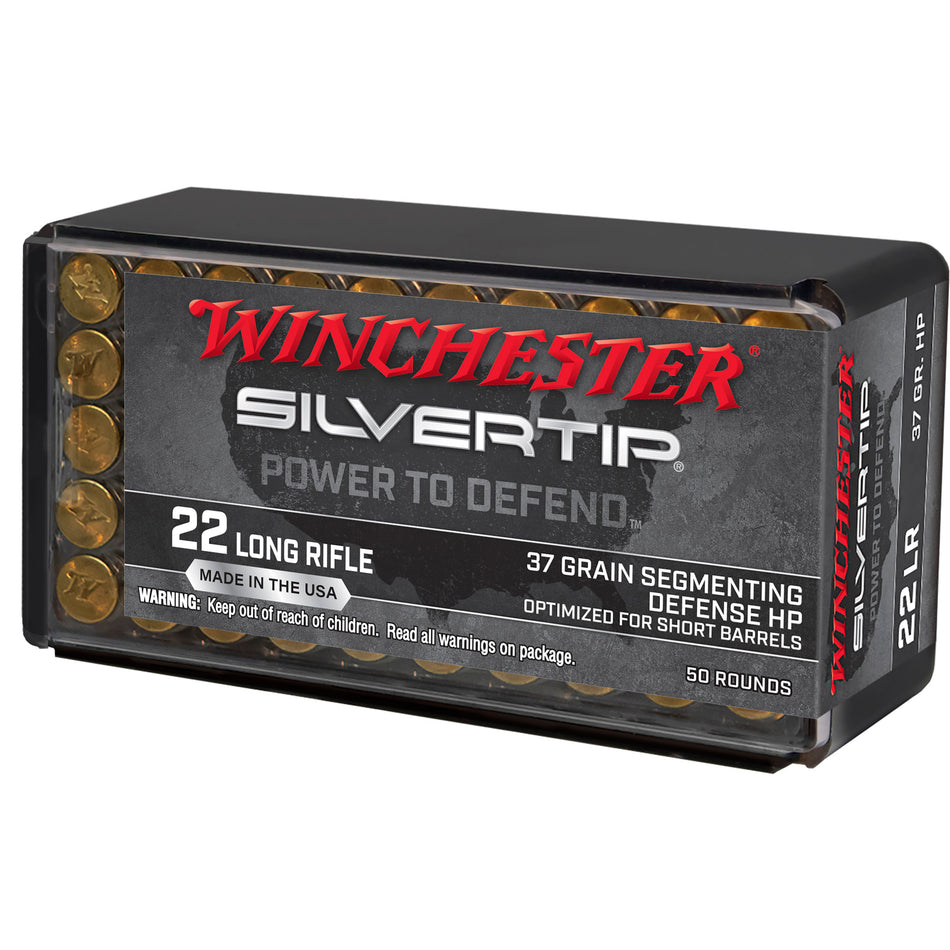 Winchester .22 Long Rifle Silvertip 37 grain Silvertip Hollow Point ammunition