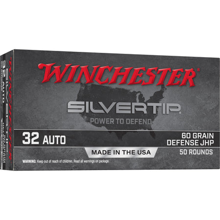 Winchester .32 ACP Silvertip 60 grain Jacketed Hollow Point ammunition
