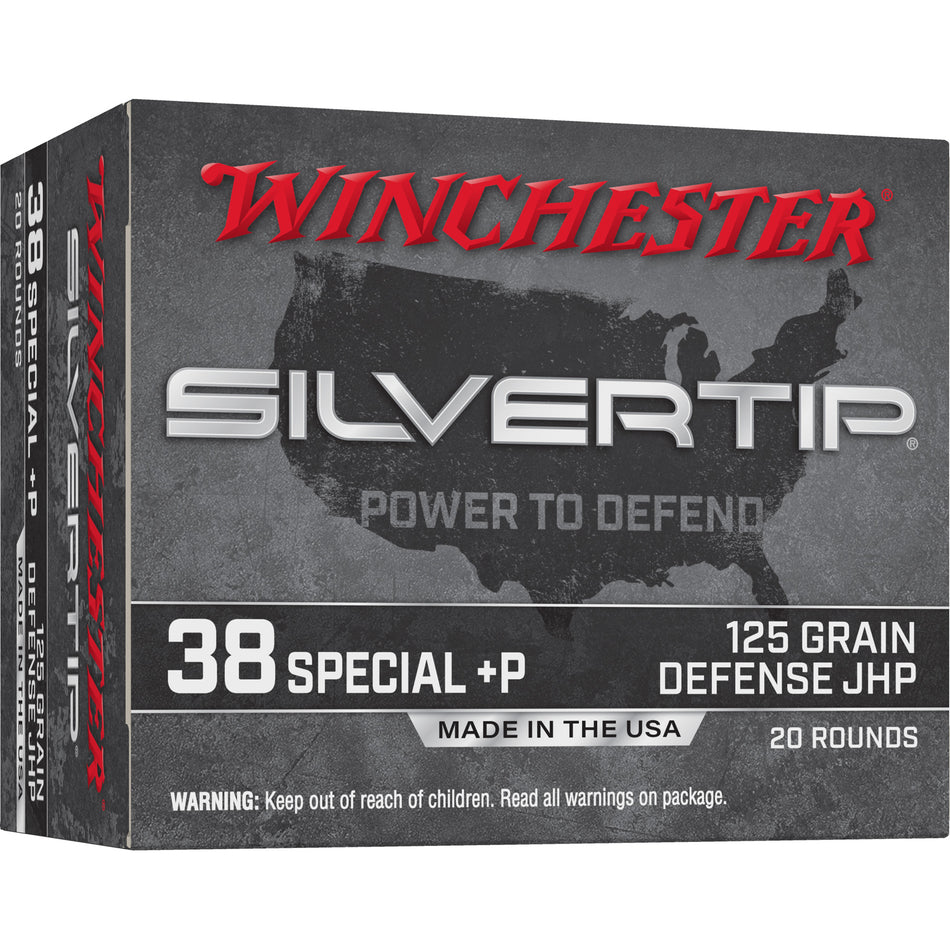 Winchester  +P Silvertip Jacket Hollow Point 125 Grain .38 Special 945 fps 020892231580