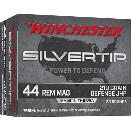Winchester .44 Magnum Silvertip 210 grain Jacketed Hollow Point ammunition