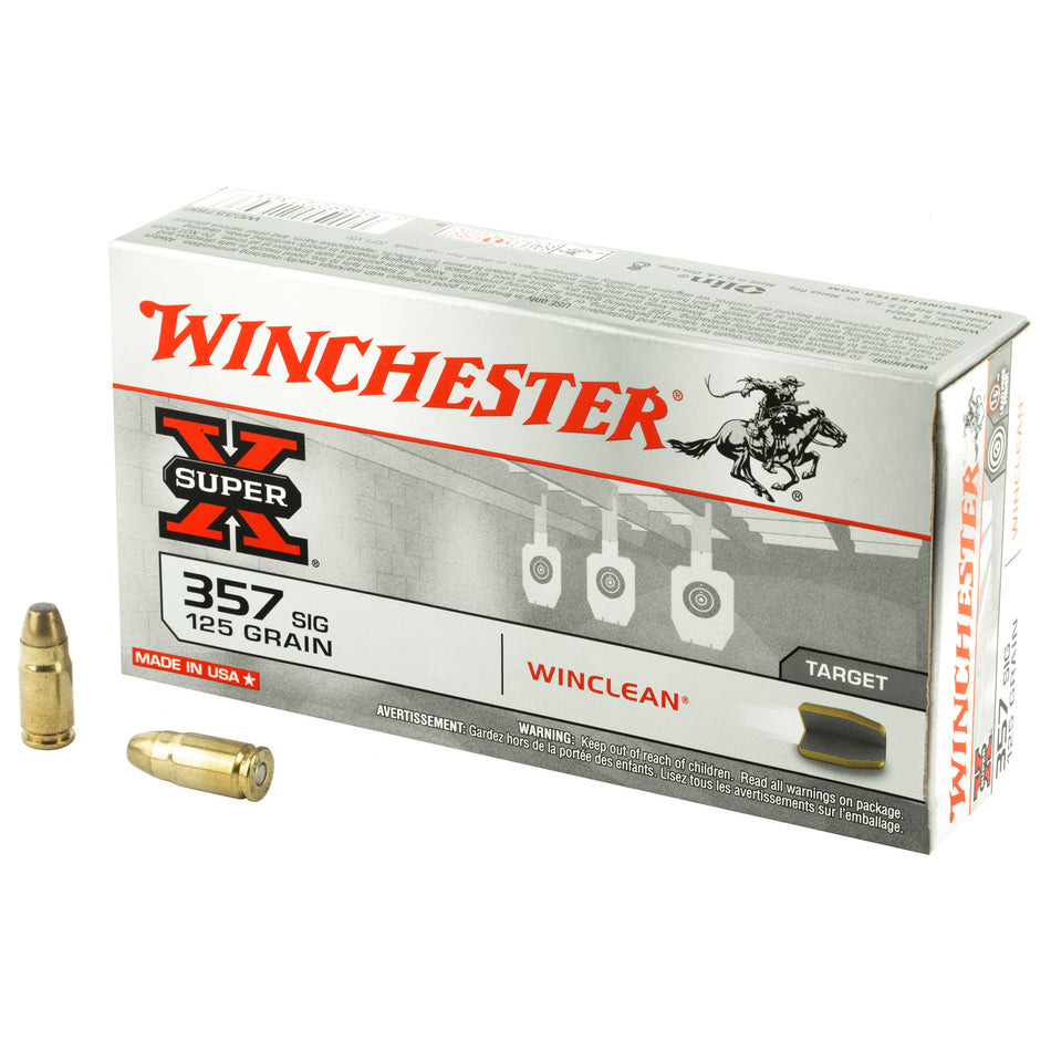 Winchester .357 Sig Super X 125 grain Winclean Brass Enclosed Base ammunition