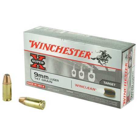 Winchester Super-X LEAD-FREE Winclean Brass Enclosed Base 147 Grain 9mm Luger/Parabellum 990 fps 020892213012