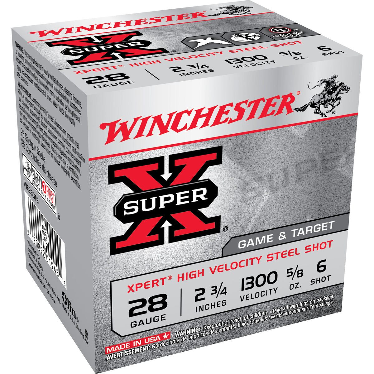 Winchester WE28GT6 Super X Xpert 28 Gauge 2.75" 5/8oz 6 Shot 1300 fps 020892019485