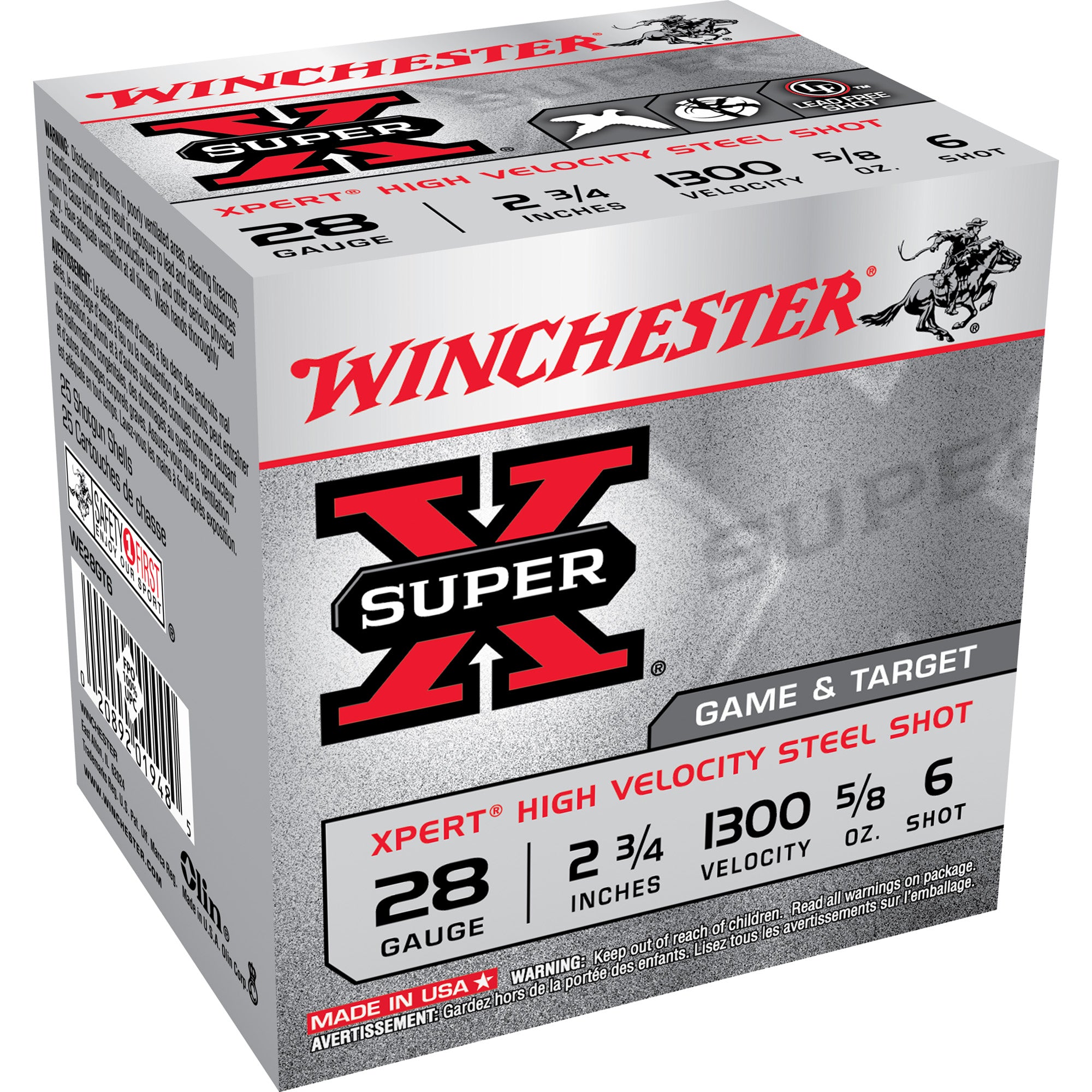 Winchester WE28GT6 Super X Xpert 28 Gauge 2.75" 5/8oz 6 Shot 1300 fps 020892019485