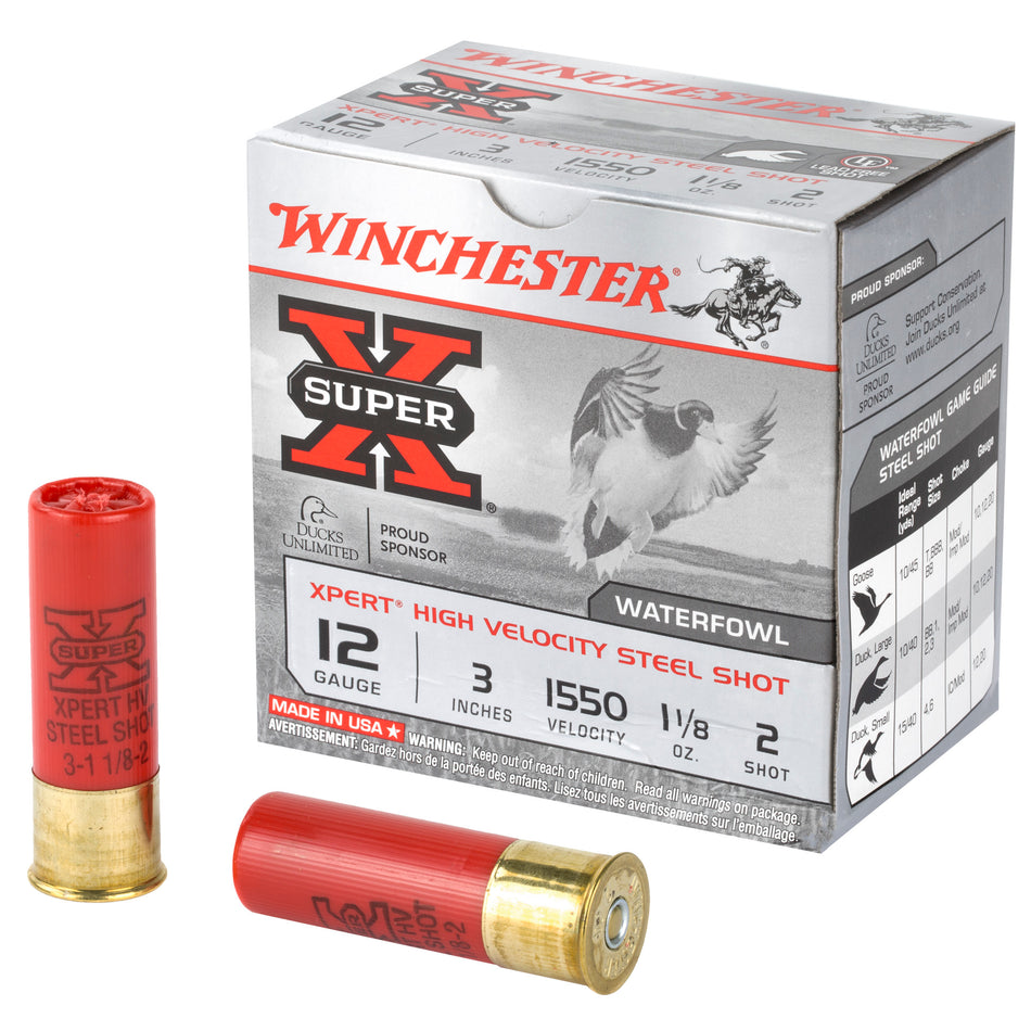 Winchester WEX1232 Super X Xpert 12 Gauge 3" 1-1/8oz 2 Shot 1550 fps 020892015531
