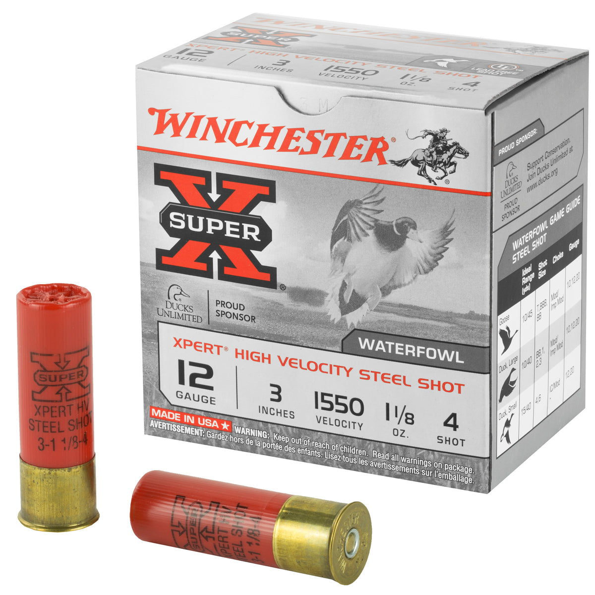Winchester WEX1234 Super X Xpert 12 Gauge 3" 1-1/8oz 4 Shot 1550 fps 020892015579