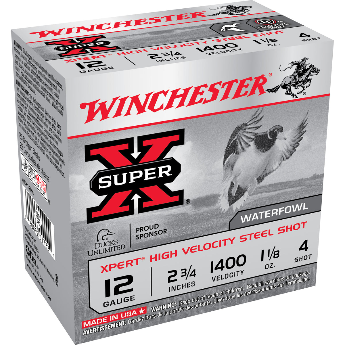 Winchester WEX12H4 Super X Xpert 12 Gauge 2.75" 1-1/8oz 4 Shot 1400 fps 020892017221