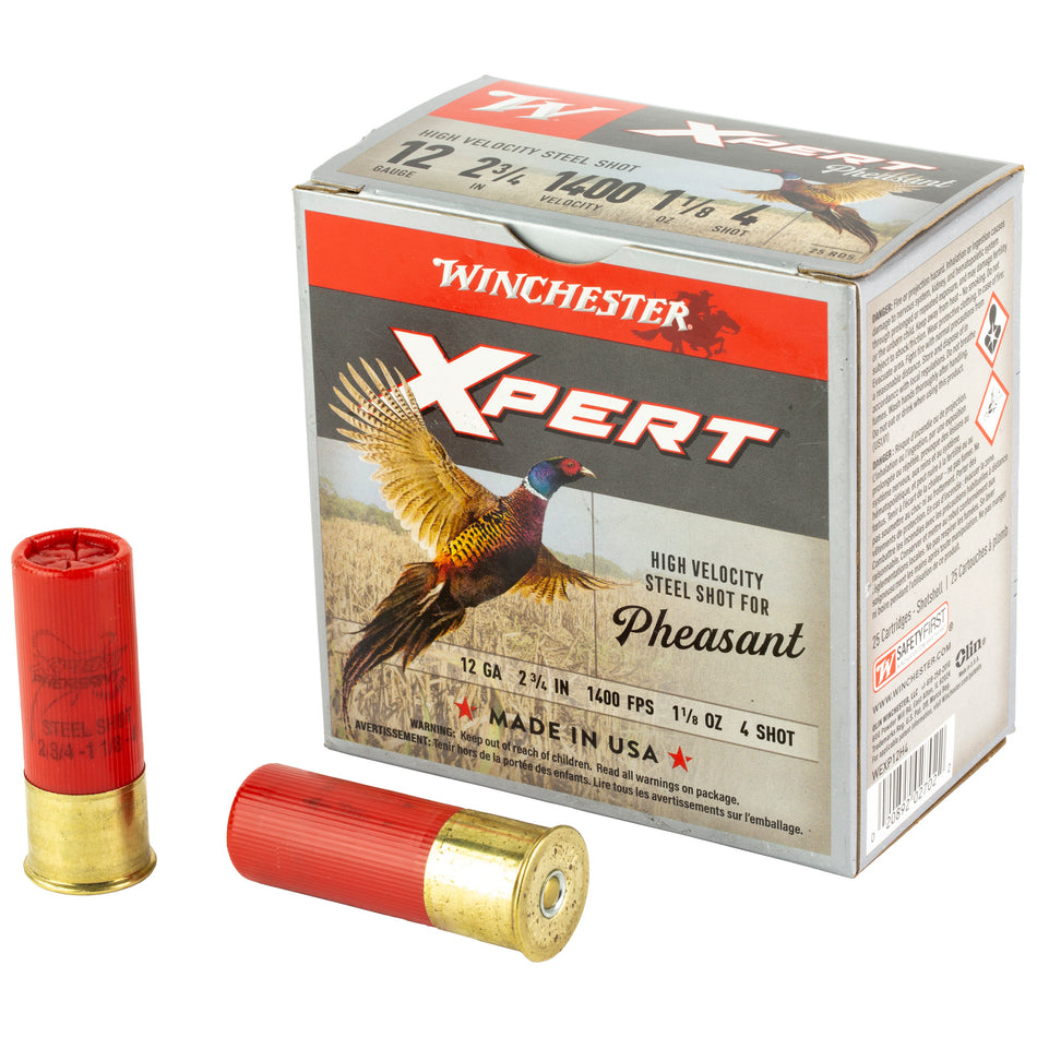 Winchester WEXP12H4 Xpert Pheasant 12 Gauge 2.75" 1-1/8oz 4 Shot 1400 fps 020892027022