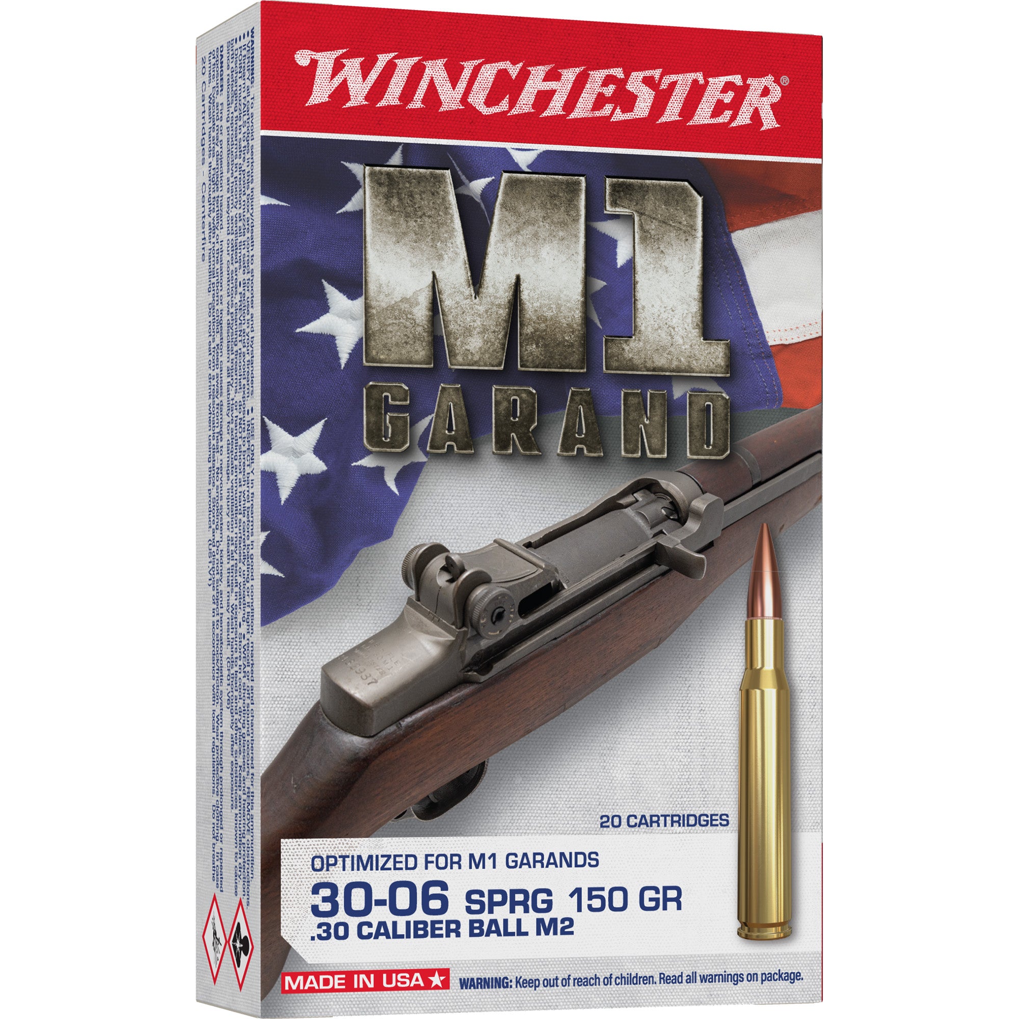 Winchester .30-06 Springfield Active Duty M2 150 grain Full Metal Jacket ammunition