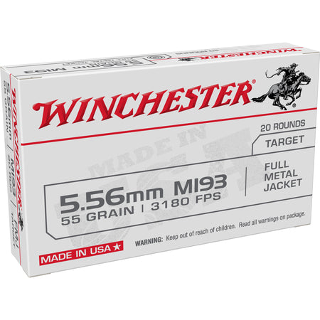 Winchester 5.56x45mm NATO 55 Grain M193 Full Metal Jacket (FMJ)