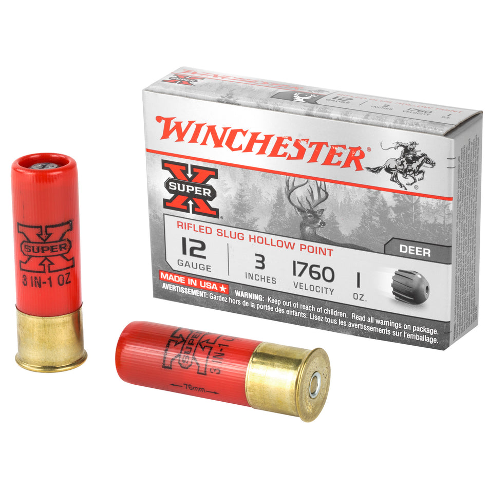 Winchester X123RS15 Super X Rifled Slug Hollow Point 12 Gauge 3" 1oz Rifled Slug 1760 fps 020892009585