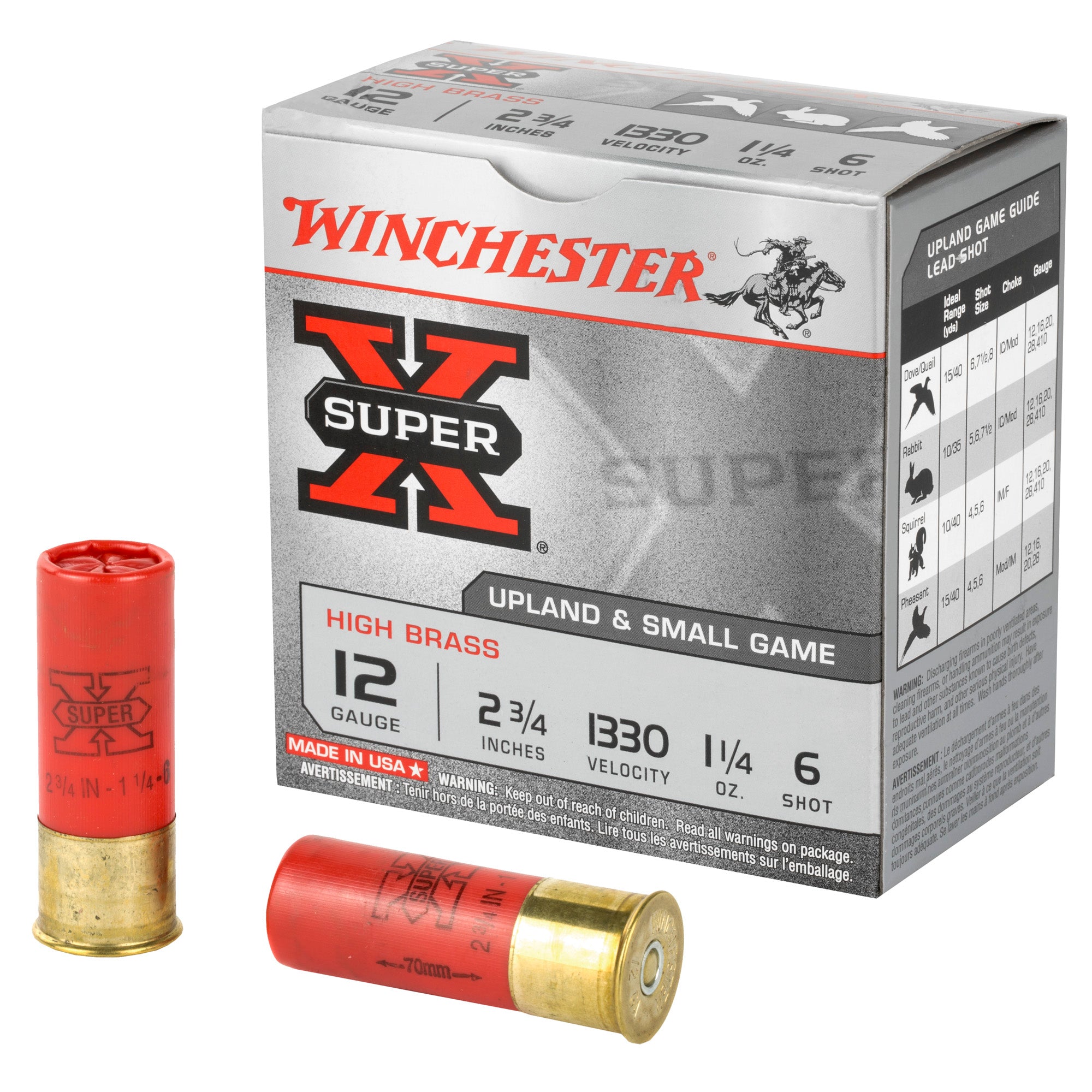 Winchester X126 Super X Game Load 12 Gauge 2.75" 1-1/4oz 6 Shot 1330 fps 020892000186