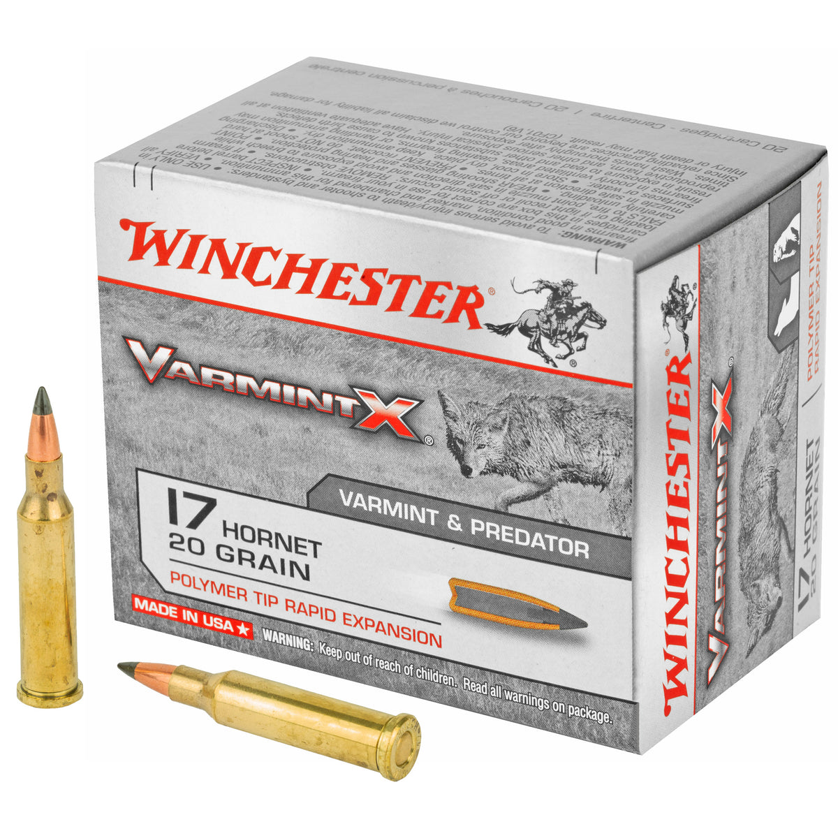Winchester .17 Hornet Varmint X 20 grain Polymer Tip Rapid Expansion ammunition