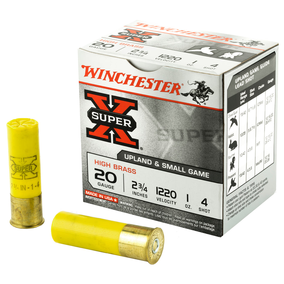 Winchester X204 Super X Heavy Game Load 20 Gauge 2.75" 1oz 4 Shot 1220 fps 020892000216