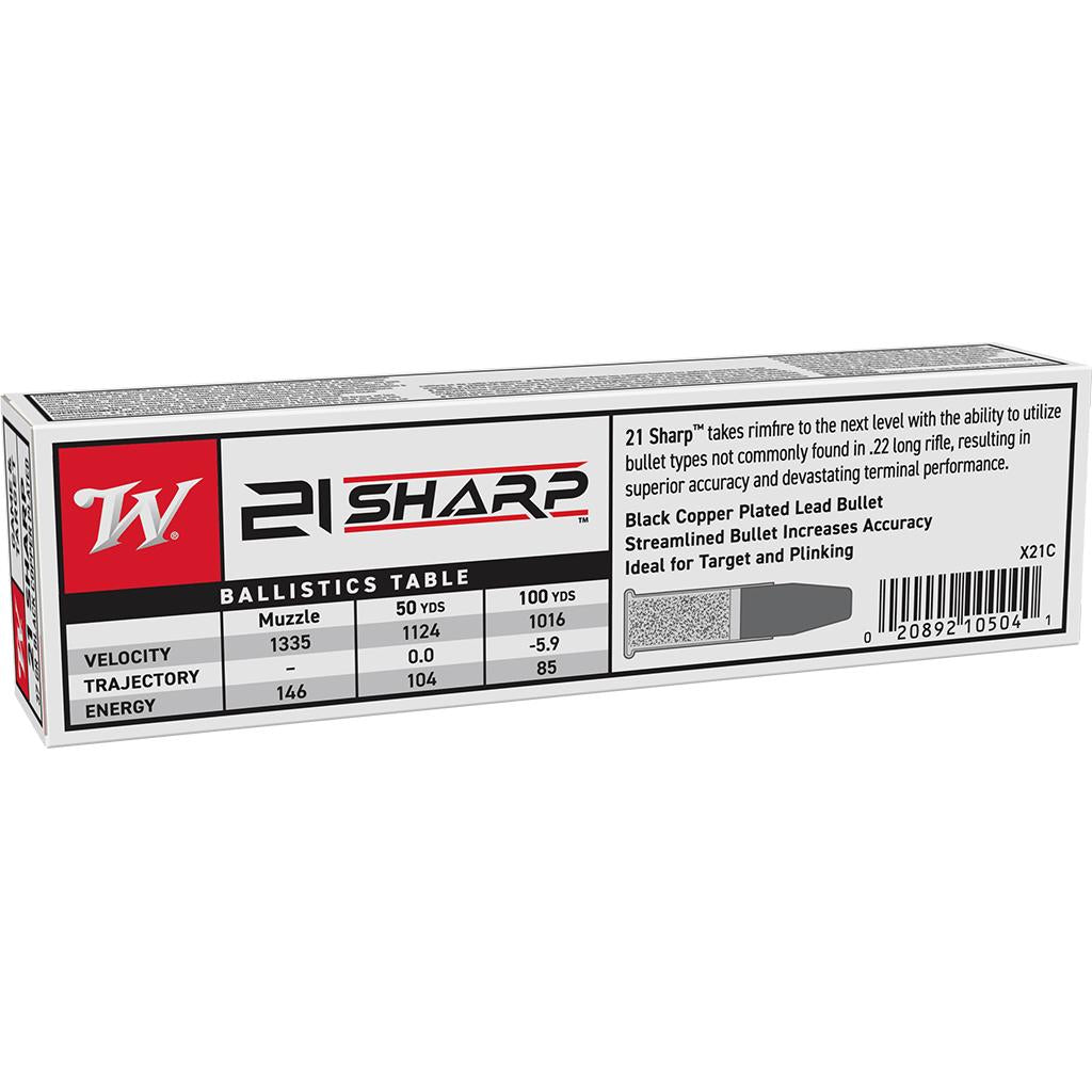 Winchester .21 Sharp Game & Target 37 grain LEAD SOLID ammunition
