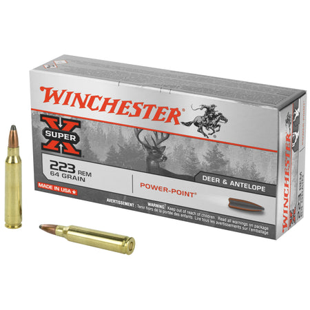 Winchester .223 Remington Super-X 64 grain Power-Point ammunition