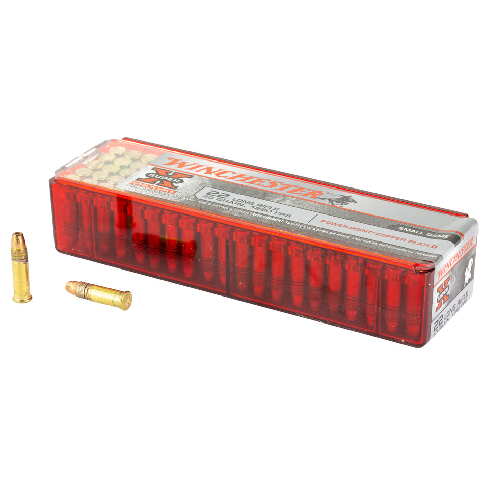 Winchester Super X Power-Point Copper Plated 40 Grain .22 Long Rifle 1280 fps 020892101944