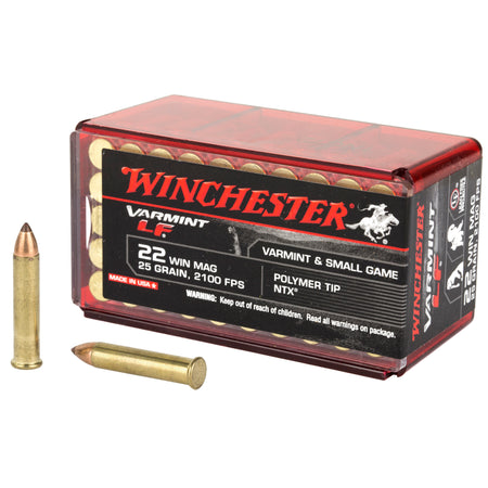 Winchester Varmint LF Rimfire Ammo 22 Mag 25 grain Jacketed Hollow Point (JHP)