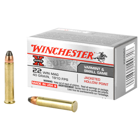 Winchester Super-X Rimfire Ammo 22 Mag Jacketed Hollow Point (JHP) 40 grain