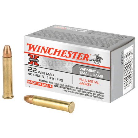 Winchester Super-X Rimfire Ammo 22 WMR 40 grain Full Metal Jacket (FMJ)