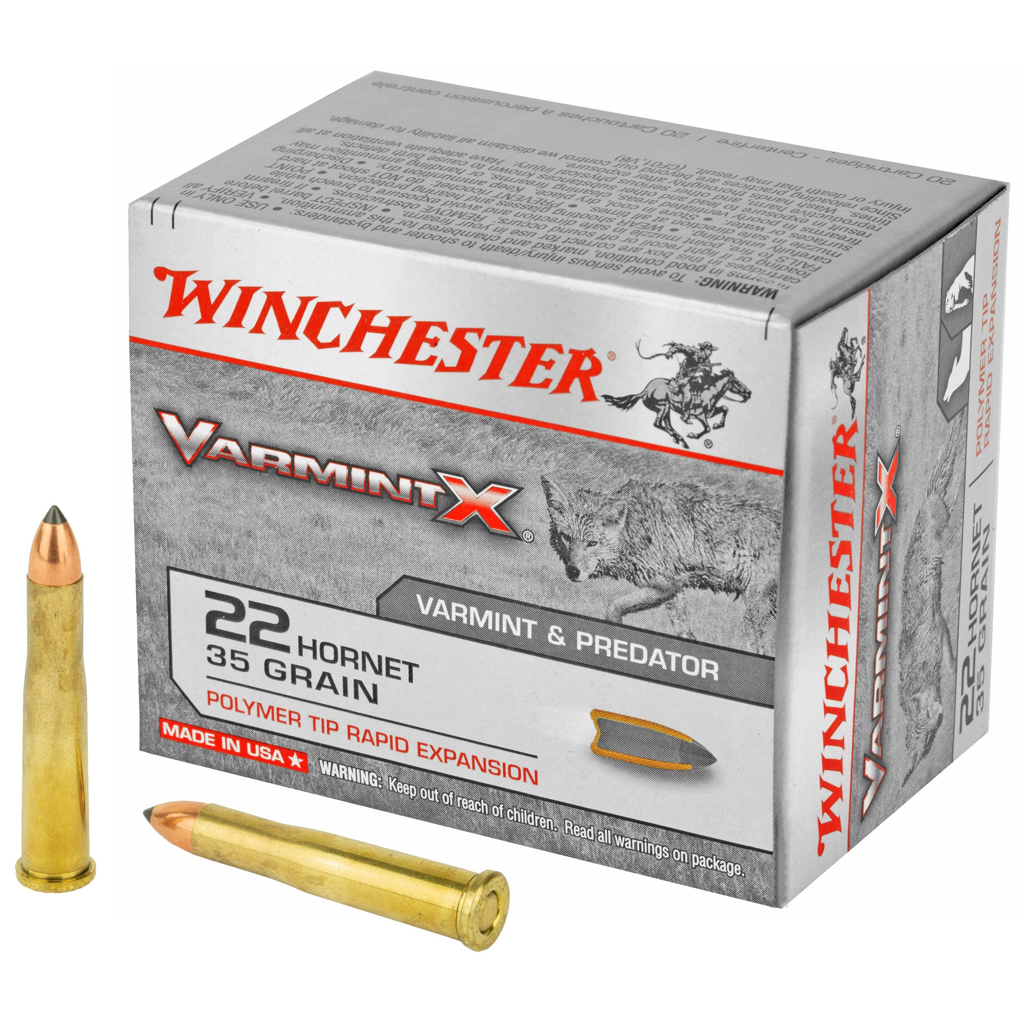 Winchester .22 Hornet Varmint X 35 grain Polymer Tip Rapid Expansion ammunition