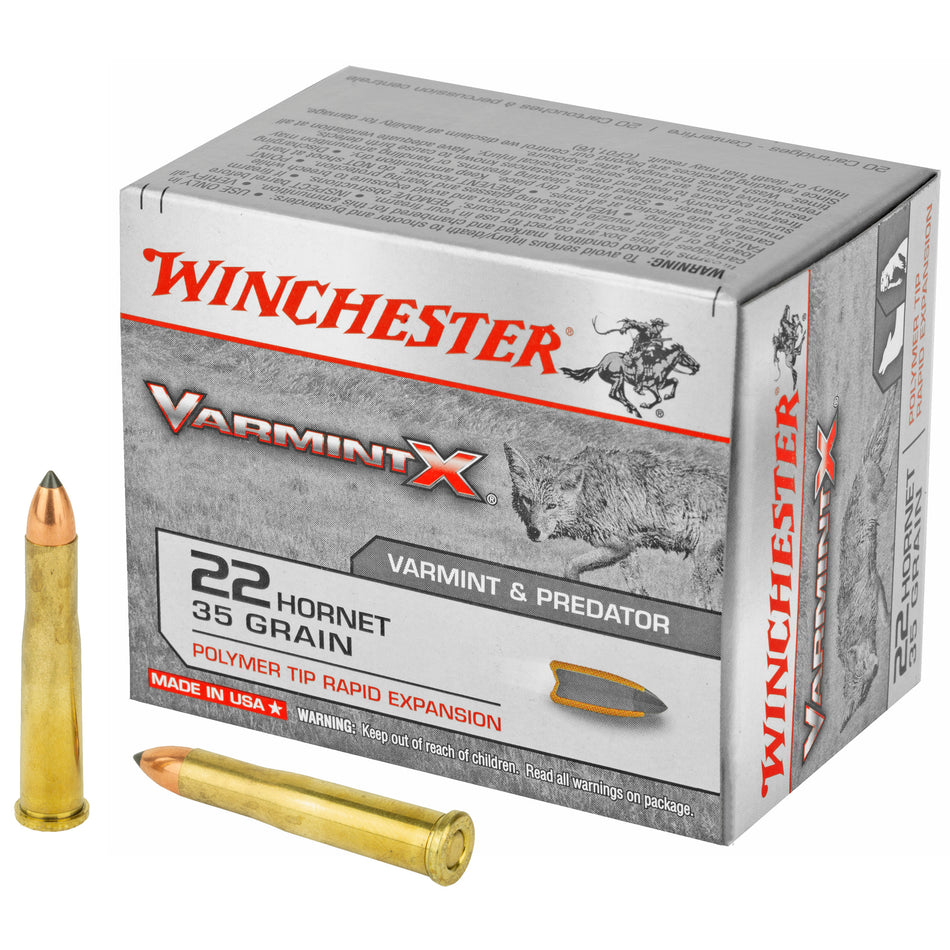 Winchester .22 Hornet Varmint X 35 grain Polymer Tip Rapid Expansion ammunition