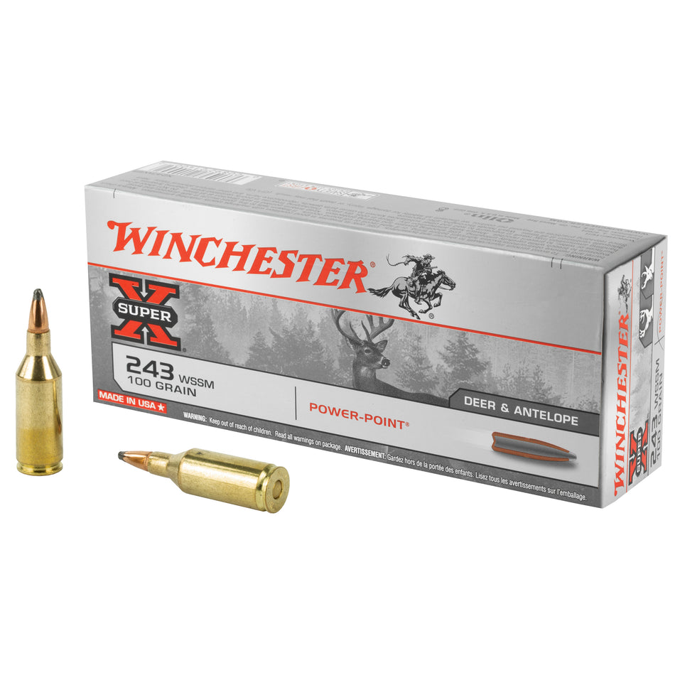 Winchester .243 WSSM Super-X 100 grain Power-Point ammunition